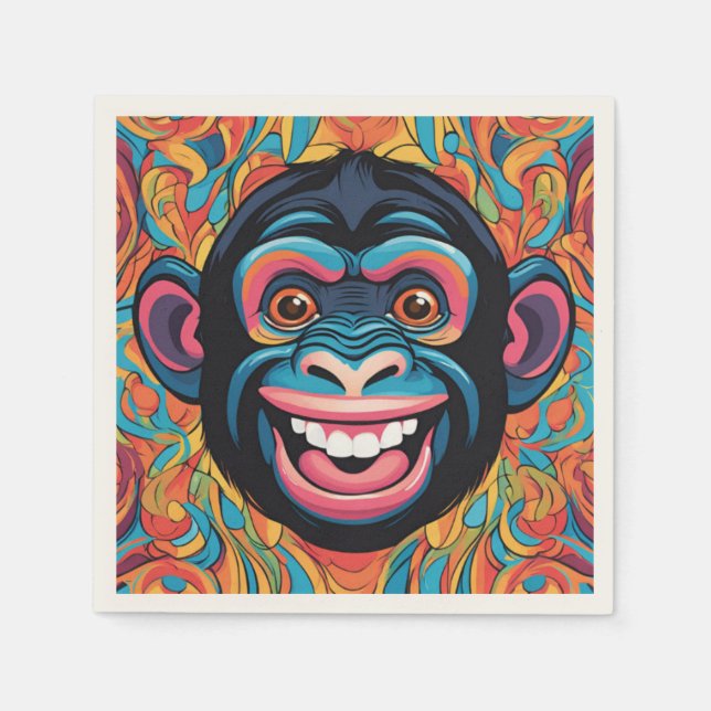 Servilleta De Papel Cute Chimpanzee (Anverso)