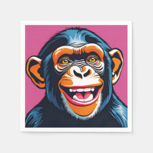 Servilleta De Papel Cute Chimpanzee Laughs