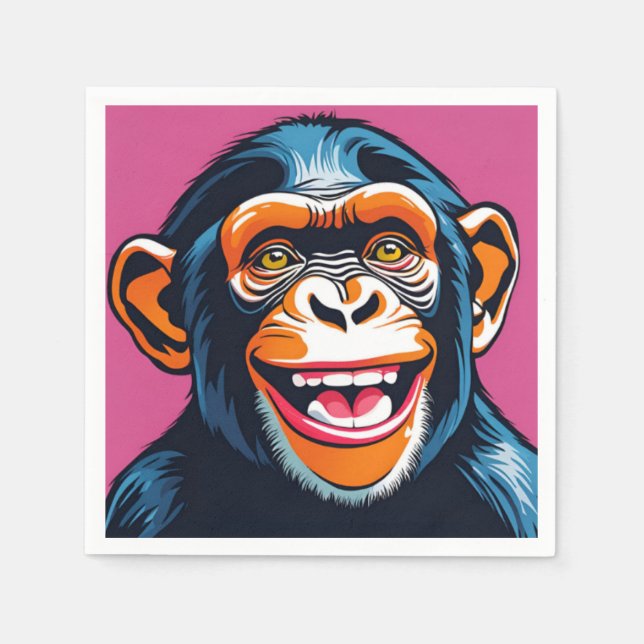Servilleta De Papel Cute Chimpanzee Laughs (Anverso)