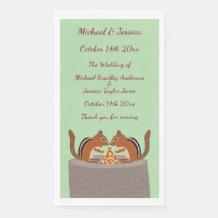 Servilleta De Papel Cute Chipmunks Personalizado de la boda de otoño