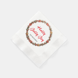 Servilleta De Papel Cute Christmas Floral Wreath Holiday Napkins