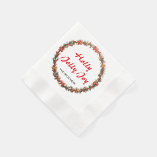 Servilleta De Papel Cute Christmas Floral Wreath Holiday Napkins 