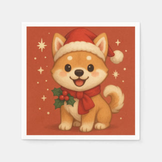 Servilleta De Papel Cute Christmas puppy