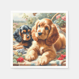Servilleta De Papel Cute Cocker Spaniel Painting
