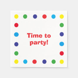Servilleta De Papel Cute & Colorful Dots Kids Birthday Party