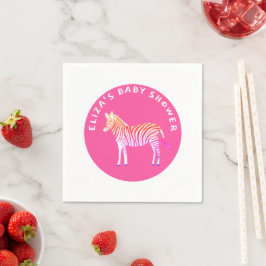 Servilleta De Papel Cute Colorful Zebras Personalizado Baby Shower