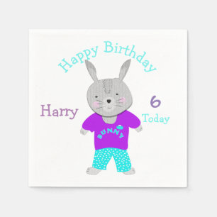 Servilleta De Papel Cute conejo conejo conejo conejo temática fiesta