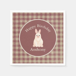 Servilleta De Papel Cute conejo conejo marrón acuarela nombre natdaby
