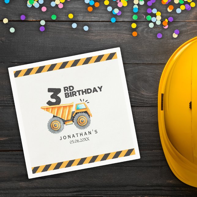 Servilleta De Papel Cute Construction Birthday Boy Party 3th Years (Subido por el creador)