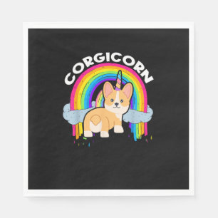 Servilleta De Papel Cute Corgicorn _ Unicorn Arcoíris _ Dueño de Corgi