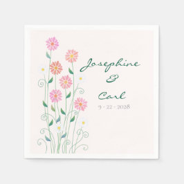 Servilleta De Papel Cute Country Daisies Pink Floral