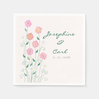 Servilleta De Papel Cute Country Daisies Pink Floral