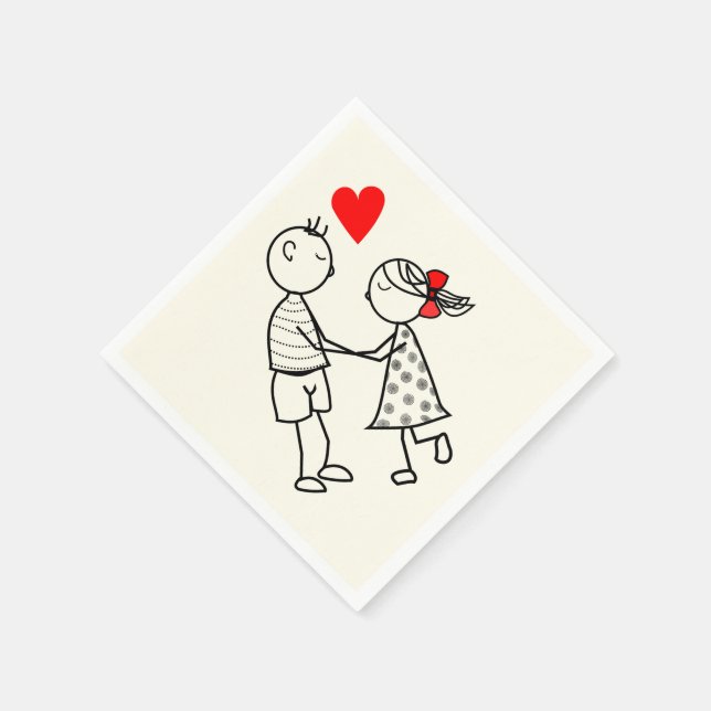 Servilleta De Papel Cute Couple Napkins (Borde)