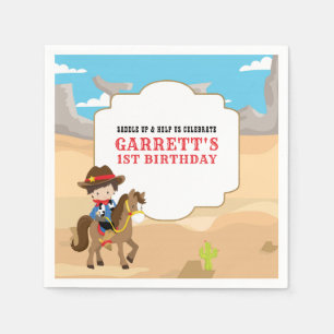 Servilleta De Papel Cute Cowboy Primer Fiesta de cumpleaños