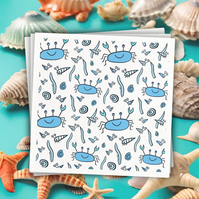 Servilleta De Papel Cute Crab Sea Animals Dibujando Patrón Boy Cumplea (Subido por el creador)