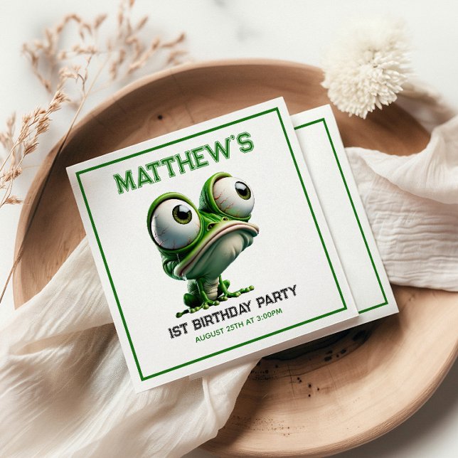 Servilleta De Papel Cute Crazy Frog Farm Theme 1st Birthday Party (Cute Crazy Frog Farm Theme 1st Birthday Party Napkins
)