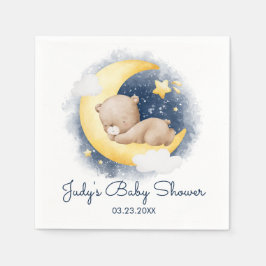 Servilleta De Papel Cute Crescent Moon Teddy Bear Baby Shower