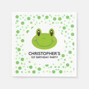 Servilleta De Papel Cute cumpleaños Fiesta Tema Polka Dot Frog