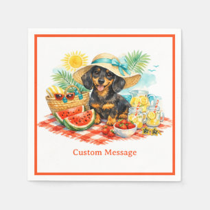 Servilleta De Papel Cute Dachshund Cachorro Personalizado Picnic de Ve
