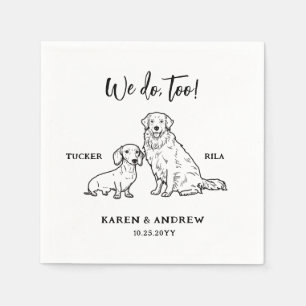 Servilleta De Papel Cute Dachshund Golden Retriever Dog Boda