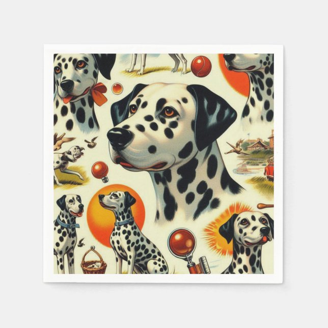 Servilleta De Papel Cute Dalmatian Seamless (Anverso)
