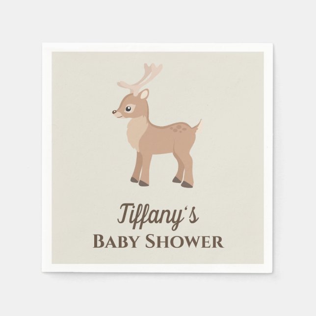 Servilleta De Papel Cute Deer Baby Shower (Anverso)