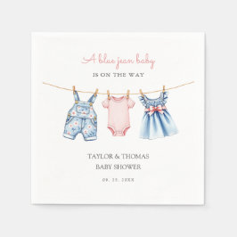 Servilleta De Papel Cute Denim Blue Jean Chica Baby Shower