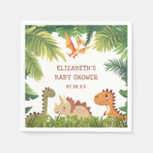 Cute Dinosaur Greenery Baby Shower