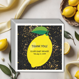 Servilleta De Papel Cute Divertido amarillo Lemon Gold Purpurinas Baby