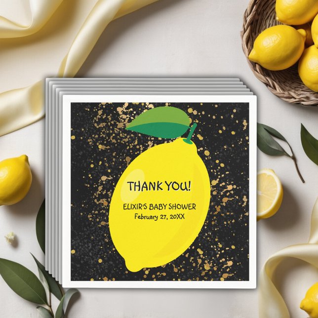 Servilleta De Papel Cute Divertido amarillo Lemon Gold Purpurinas Baby (Subido por el creador)