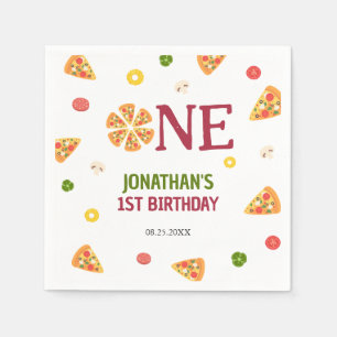 Servilleta De Papel Cute Divertido Pizza Fiesta Niños Primer Cumpleaño