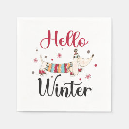 Servilleta De Papel Cute Dog Hello Winter