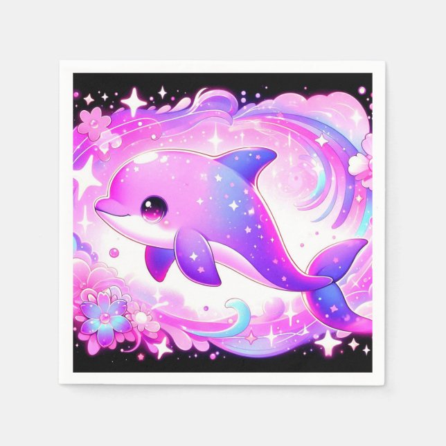 Servilleta De Papel Cute Dolphin Baby Shower (Anverso)