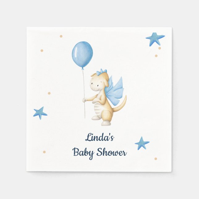 Servilleta De Papel Cute Dragon Baby Shower (Anverso)