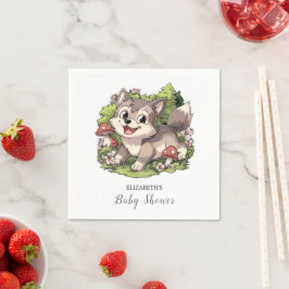 Servilleta De Papel Cute Dreamy Wolf Baby Shower