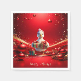 Servilleta De Papel Cute Duck Christmas Holiday Napkin
