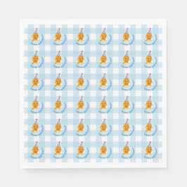 Servilleta De Papel Cute Duckling Happy Birthday Gingham Fiesta Napkin