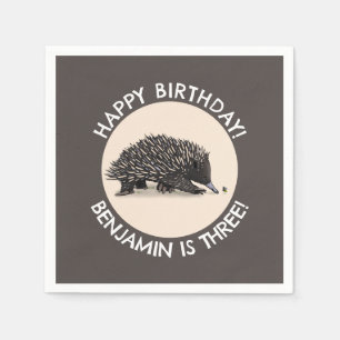 Servilleta De Papel Cute echidna y personalizado de abejas cumpleaños