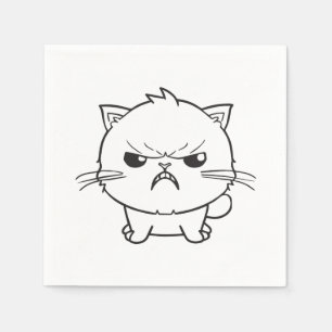 Servilleta De Papel Cute el silbido de un gato enojado.
