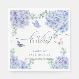 Servilleta De Papel Cute Elegant Hydrangea Floral Garden Baby Shower