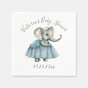 Servilleta De Papel Cute Elephant Chica Baby Shower Napkins