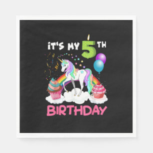 Servilleta De Papel Cute es mi quinto cumpleaños de Unicornio de cinco