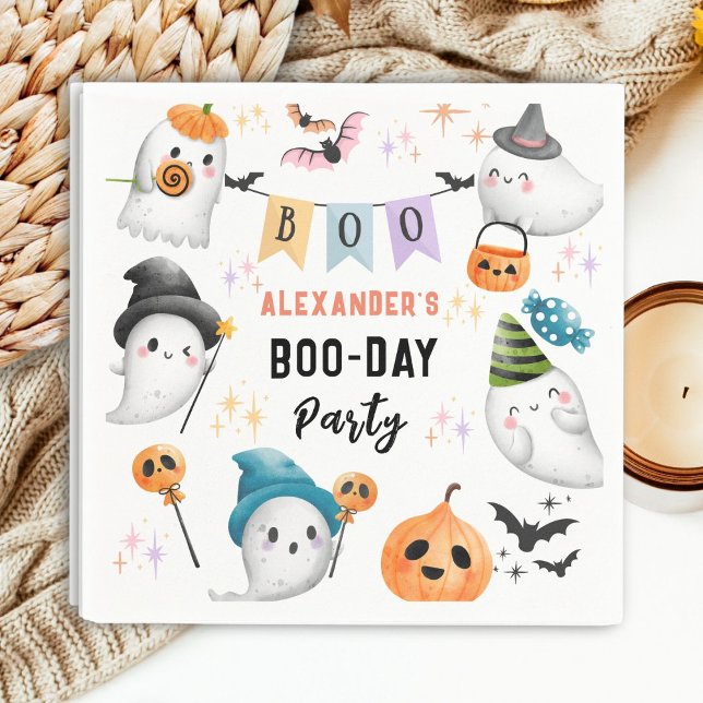 Servilleta De Papel Cute fantasma Spooktacular Halloween Boy Cumpleaño (Subido por el creador)