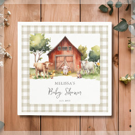 Servilleta De Papel Cute Farm Animal Barn Baby Shower