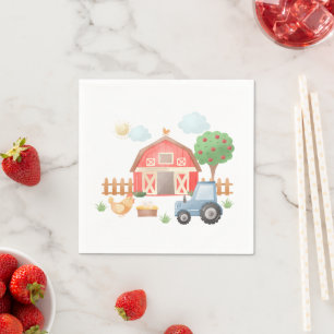 Servilleta De Papel Cute Farm Animals Barnyard Birthday