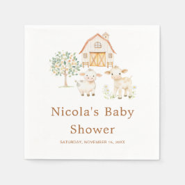 Servilleta De Papel Cute Farm Barn Baby Shower