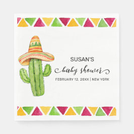 Servilleta De Papel Cute Fiesta Cactus Taco 'Bout A Baby Shower