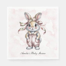 Servilleta De Papel Cute Floral Bunny Girl Baby Shower 