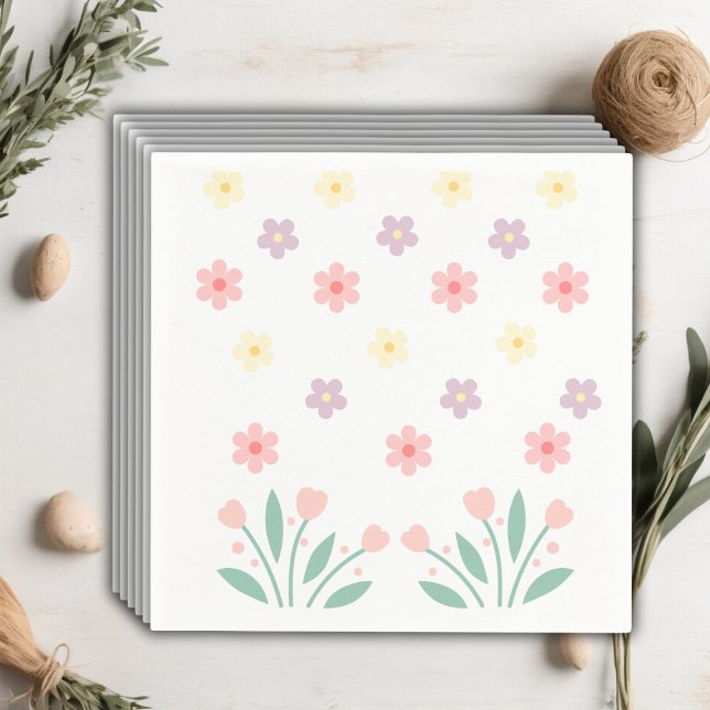 Servilleta De Papel Cute Floral Tiny Hopper Bunny Baby Shower (Subido por el creador)