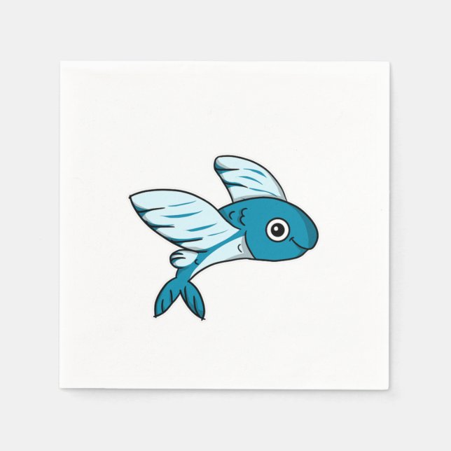 Servilleta De Papel Cute Flying Fish Costume Fishing Gift Idea (Anverso)